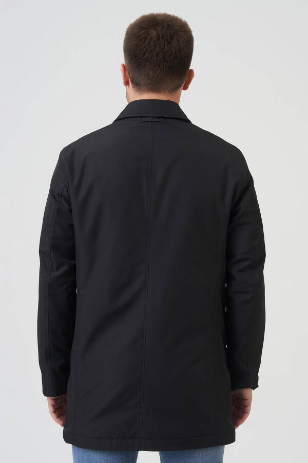 Черное пальто Slim Fit - 10