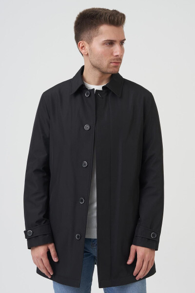 Черное пальто Slim Fit - 1