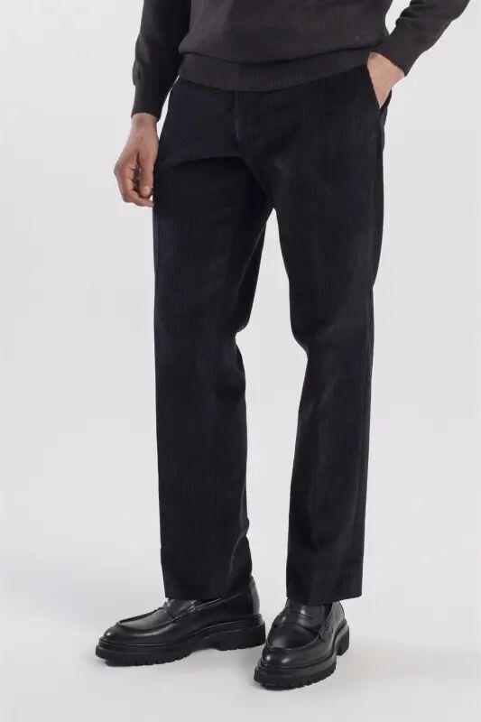 Черные бархатные брюки Regular Fit из 100% хлопка - 3