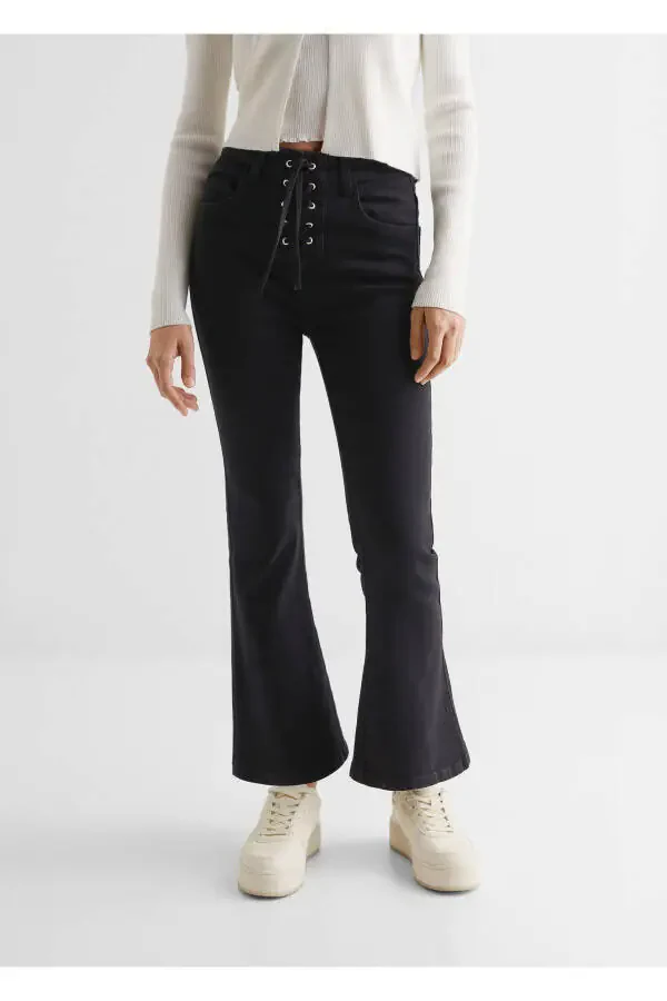 Черные детские штаны для девочек - 6