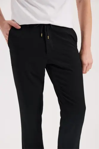 Черные джоггеры Comfort Fit с эластичным поясом из эластичной ткани - 3