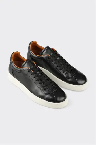 Черные кожаные мужские кроссовки - ELLE SHOES (1)