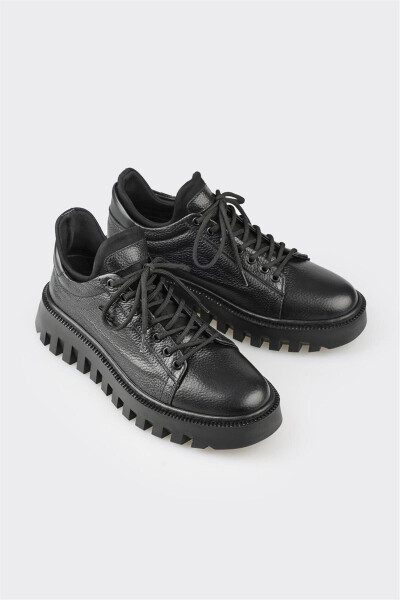 Черные кожаные мужские кроссовки - ELLE SHOES (1)