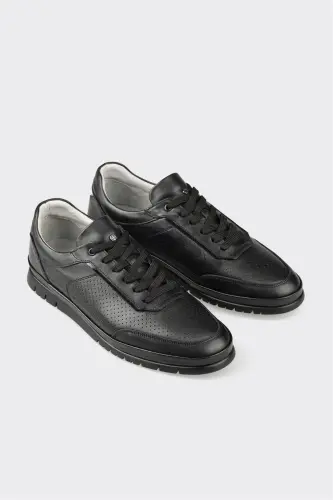 Черные кожаные мужские повседневные туфли - ELLE SHOES (1)