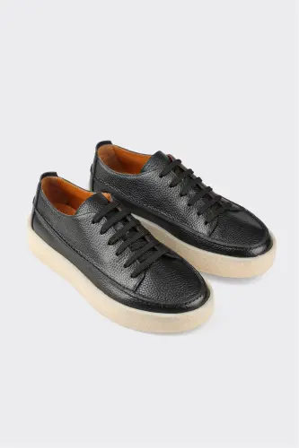 Черные кожаные мужские повседневные туфли - ELLE SHOES (1)