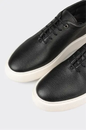 Черные кожаные мужские повседневные туфли - ELLE SHOES (1)