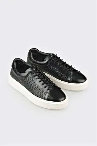 Черные кожаные мужские повседневные туфли - ELLE SHOES (1)