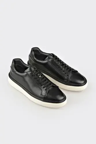 Черные кожаные мужские повседневные туфли - 2