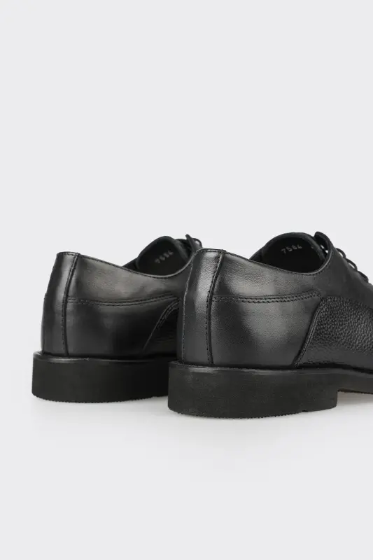 Черные кожаные мужские повседневные туфли - 5