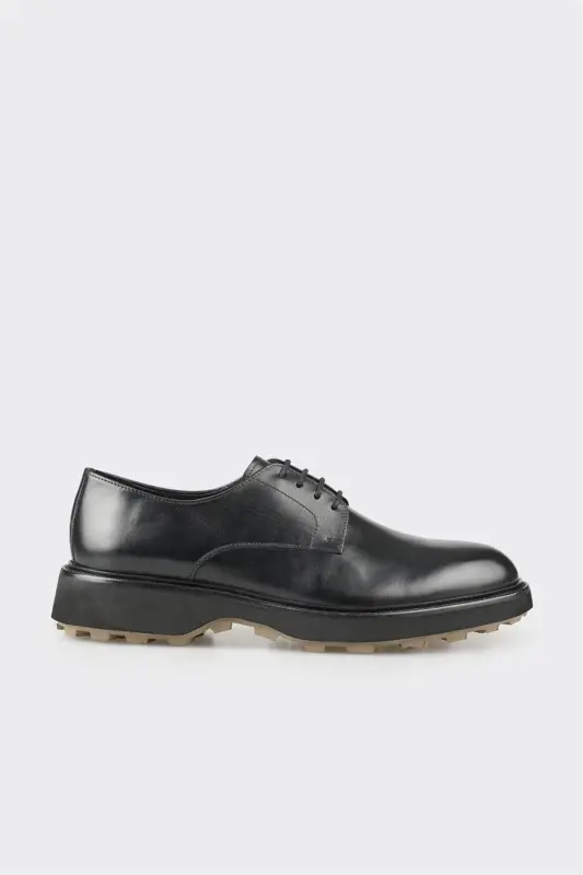 Черные кожаные мужские повседневные туфли - ELLE SHOES