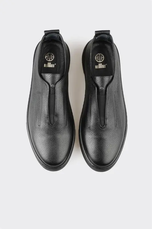 Черные кожаные мужские повседневные туфли - 4