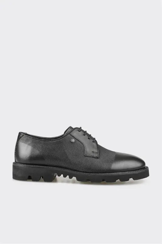 Черные кожаные мужские повседневные туфли - ELLE SHOES