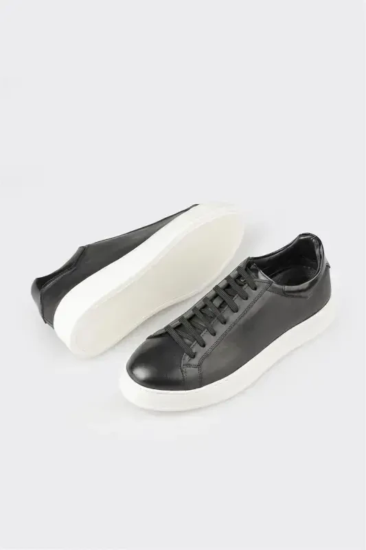 Черные кожаные мужские повседневные туфли - 3