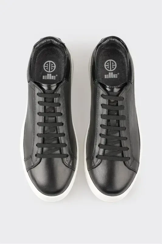 Черные кожаные мужские повседневные туфли - 4