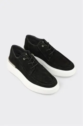 Черные кожаные мужские повседневные туфли - ELLE SHOES (1)