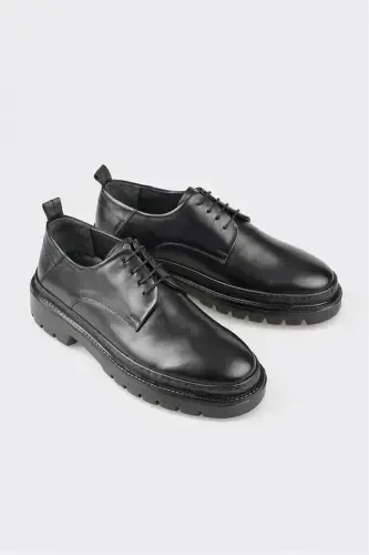 Черные Кожаные Мужские Повседневные Туфли-Черный - Modazone (1)