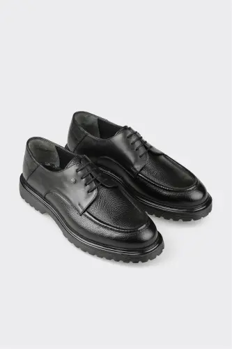 Черные кожаные мужские повседневные туфли - Черный - ELLE SHOES (1)