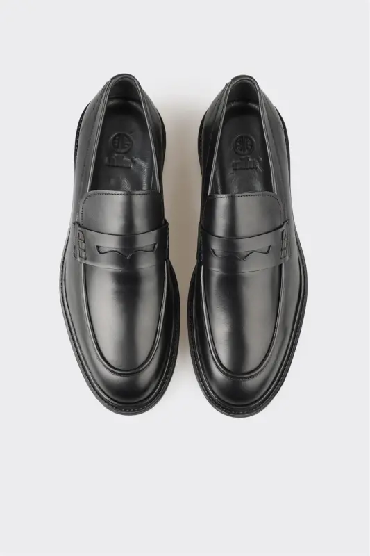 Черные кожаные мужские туфли - 4