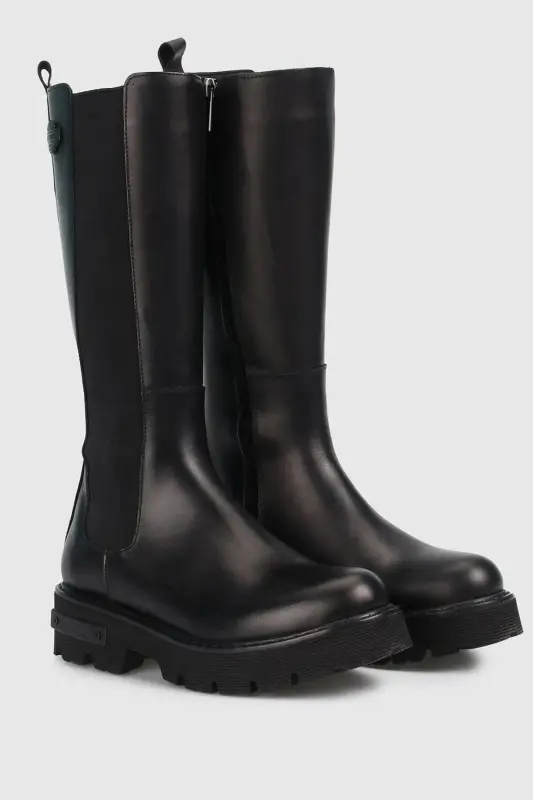 Черные кожаные женские ботинки Bootie MEDICAL TABAN HAKIKI DERI ENÇOK TERCİH EDİLEN MODEL-siyah spıez - 5