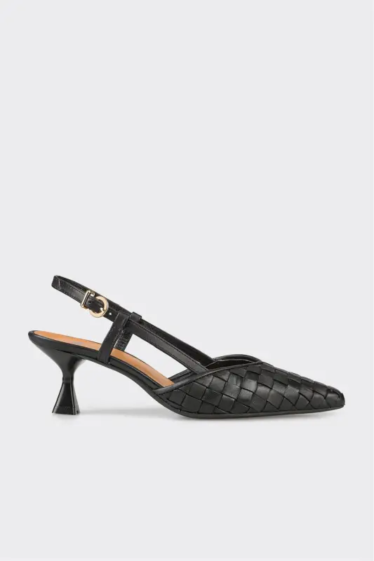 Черные кожаные женские повседневные туфли - ELLE SHOES