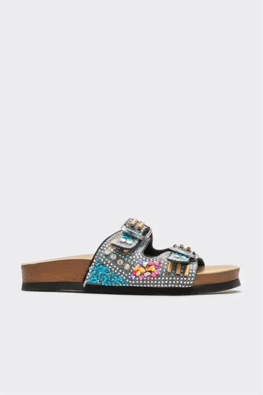 Черные кожаные женские тапочки - черные - ELLE SHOES