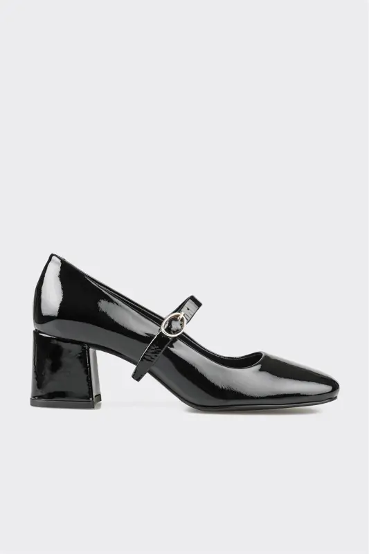 Чёрные кожаные женские туфли на каблуках - ELLE SHOES