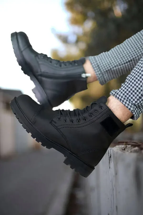 Черные мужские ботинки на молнии - 6