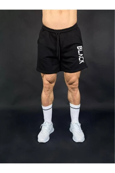 Черные мужские шорты Regular Fit с карманами - BLACK İSTANBUL