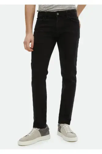 Черные прямые джинсы slim fit из хлопчатобумажной смеси - RAMSEY (1)