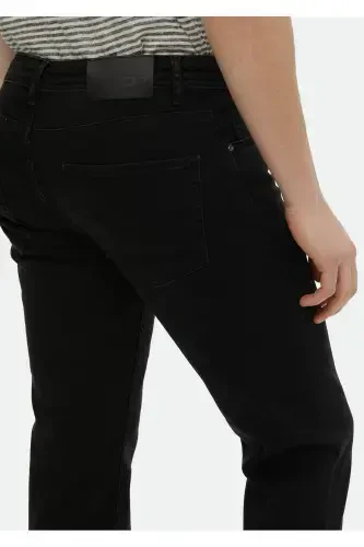 Черные прямые джинсы slim fit из хлопчатобумажной смеси - 4