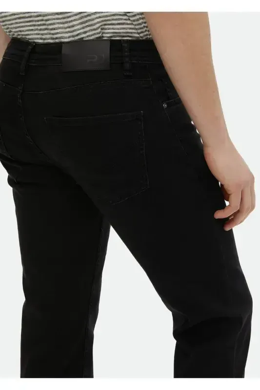 Черные прямые джинсы slim fit из хлопчатобумажной смеси - 4