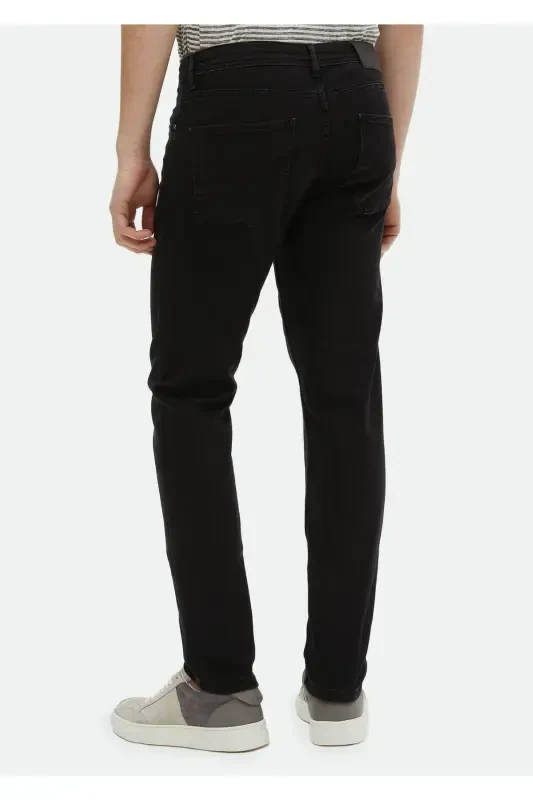 Черные прямые джинсы slim fit из хлопчатобумажной смеси - 5