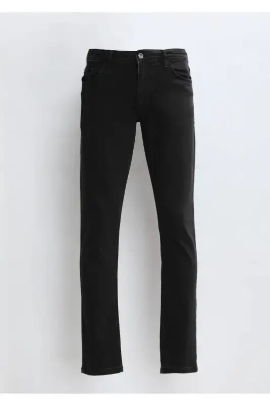 Черные прямые джинсы slim fit из хлопчатобумажной смеси - 6