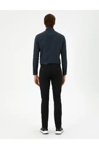 Черные Slim Fit Basic Canvas Брюки 50292522-VR046-SİYAH - 4