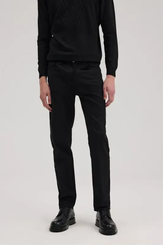 Чёрные спортивные брюки с 5 карманами Slim Fit - 2