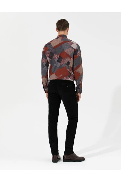 Черные узкие брюки из канваса - 11