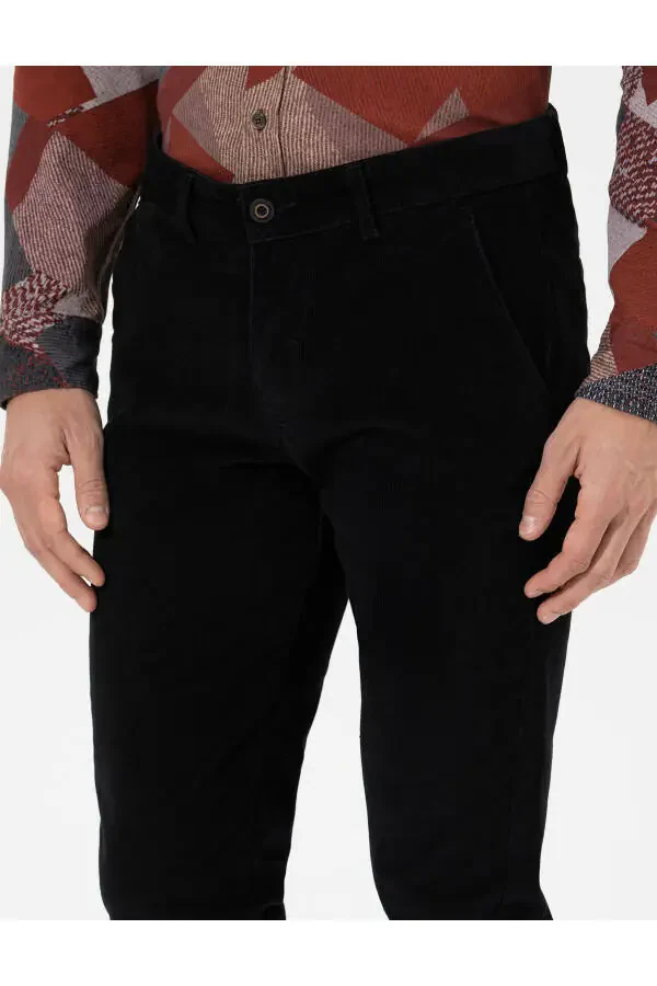 Черные узкие брюки из канваса - 14