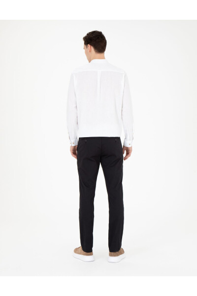 Черные узкие брюки из канваса - 4