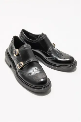 Черные женские повседневные туфли из кожи - Черный - ELLE SHOES (1)