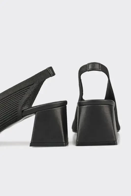 Чёрные женские туфли на каблуке - 4