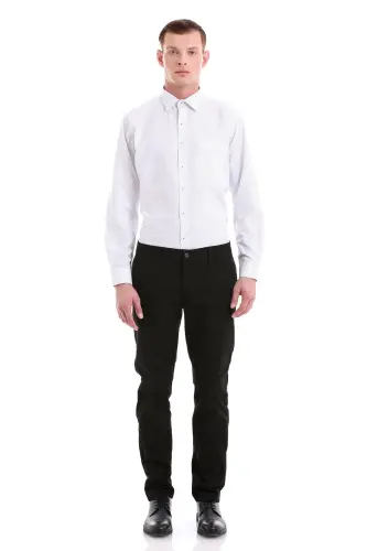 Чёрный Динамичный Узор Fit Хлопок Боковой Карман Канва - HATEMOĞLU (1)