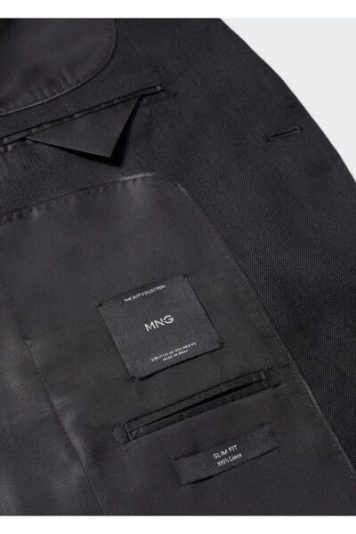 Черный мужской пиджак блейзер 57120027 - 7