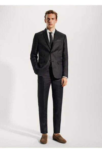 Черный мужской пиджак блейзер 57120027 - 9