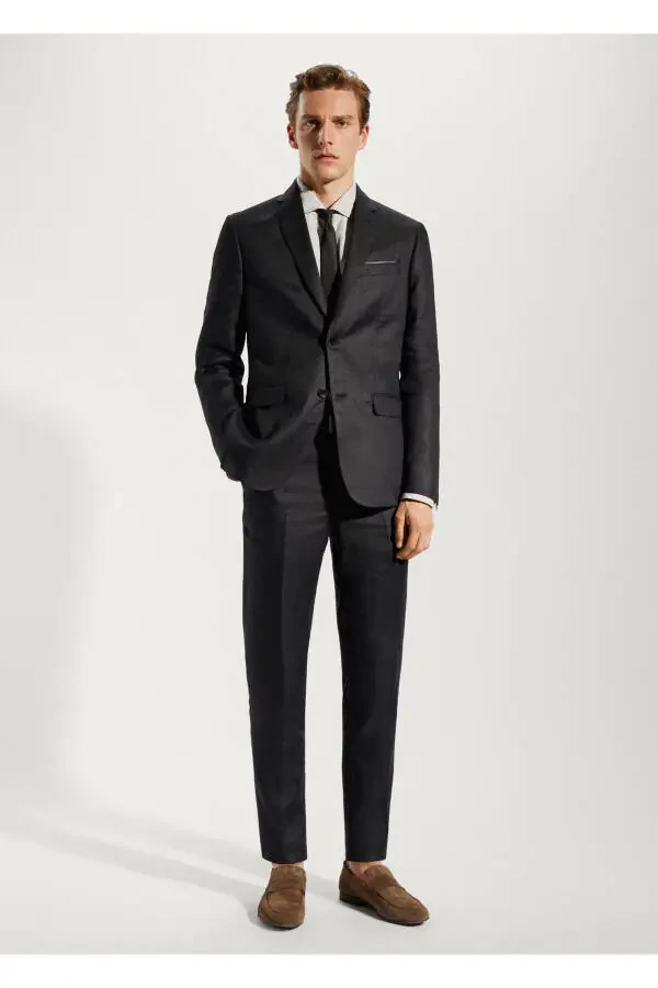 Черный мужской пиджак блейзер 57120027 - 9