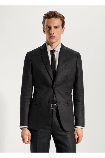 Черный мужской пиджак блейзер 57120027 - 10