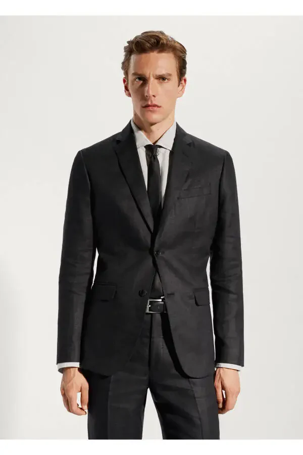 Черный мужской пиджак блейзер 57120027 - 10