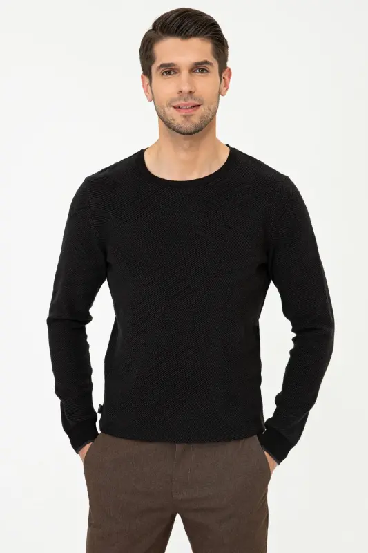 Чёрный мужской свитер G021SZ0TK.000.1388105-VR046 - PIERRE CARDIN