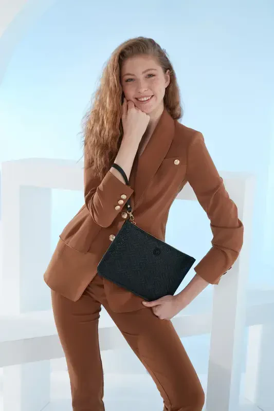 Черный Плетеный Женский Клатч & Портфель 05PO23Y1713-Плетеный Черный - PIERRE CARDIN