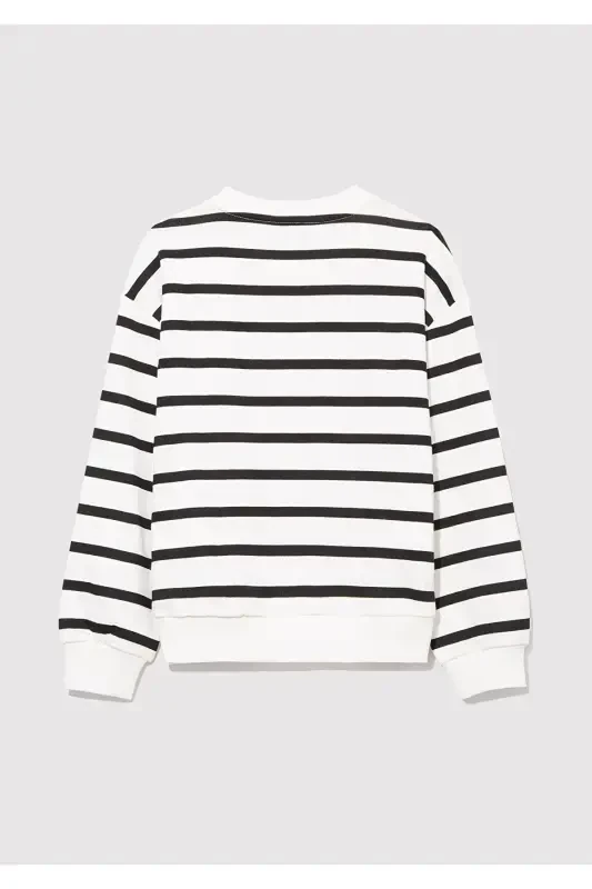 Черный полосатый свитшот с логотипом 7s10038-900 - 3