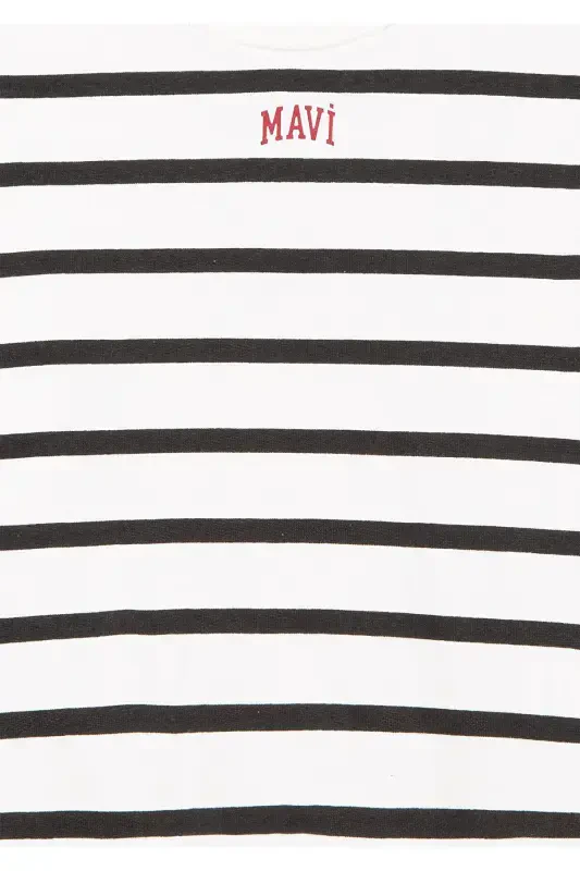 Черный полосатый свитшот с логотипом 7s10038-900 - 5